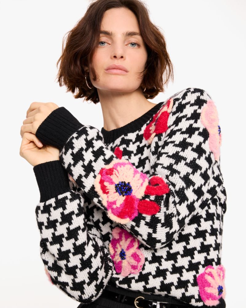 Kate Spade,Houndstooth Poppy Sweater,