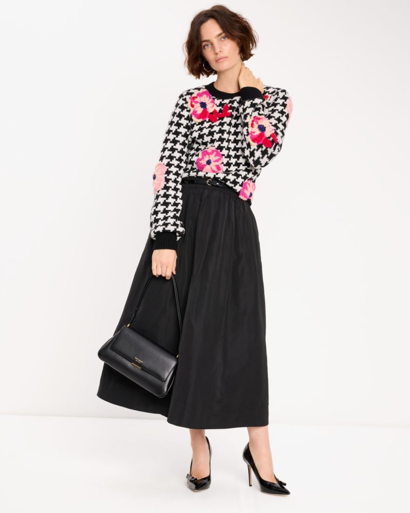 Kate Spade,ハウンドトゥース ポピー セーター,トップス,ブラック/クリーム