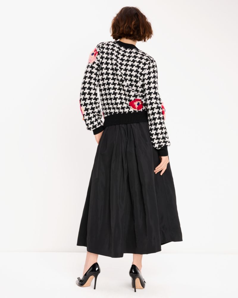 Kate Spade,Houndstooth Poppy Sweater,Sweater,Piping,Casual,