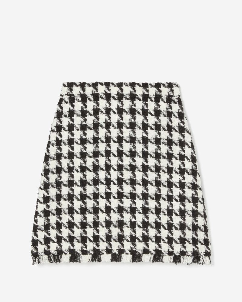 Kate Spade,Houndstooth A-line Skirt,A-Line,Frayed,Day Party,Multi Color