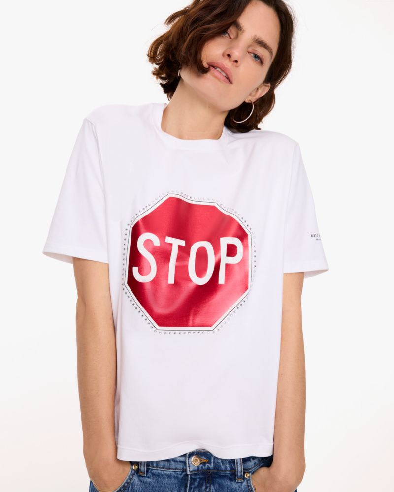 Kate Spade,Stop Go Embellished Tee,