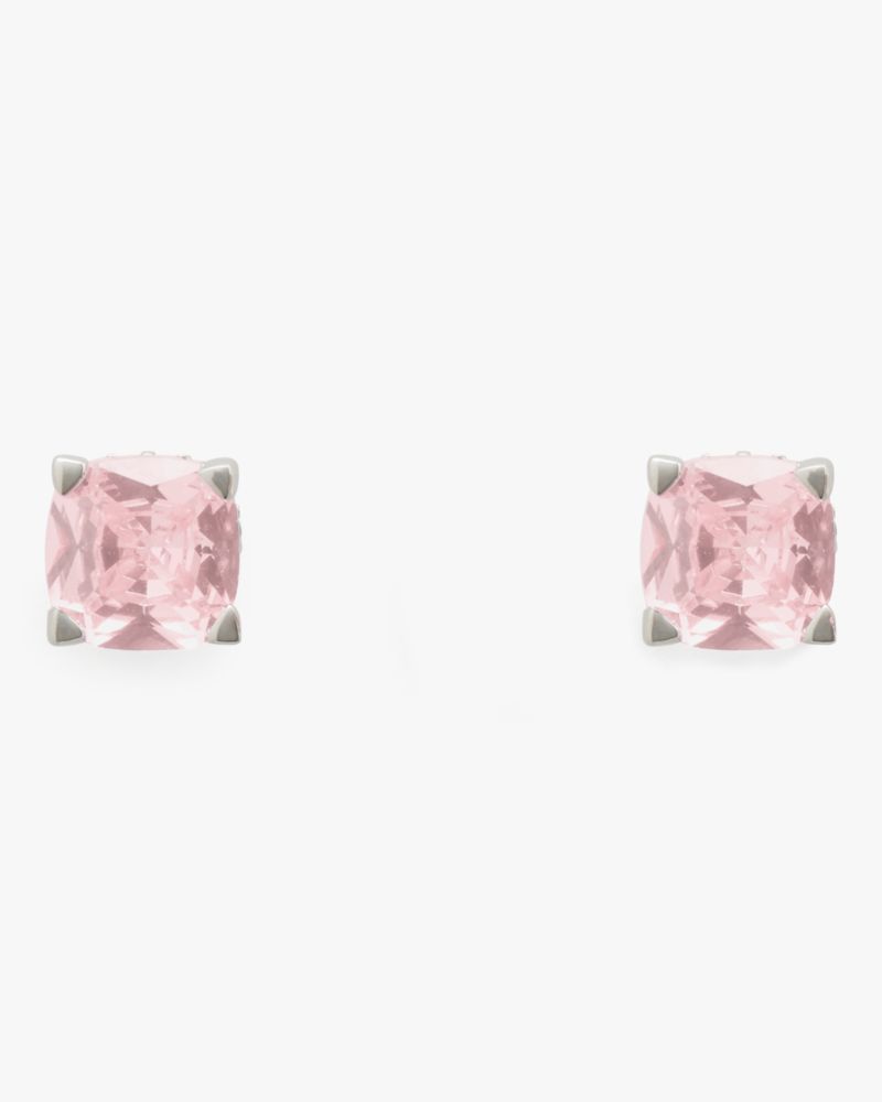 Kate Spade,Little Luxuries 6mm Square Studs,Light Pink/Silver