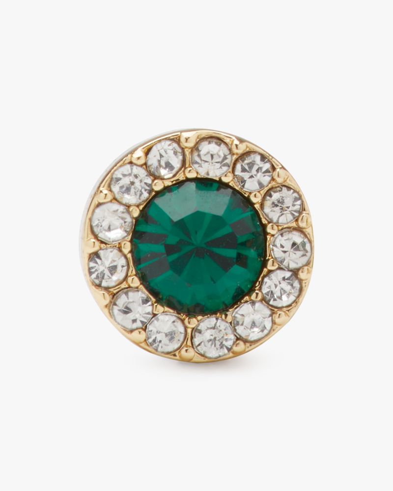 Kate Spade,You're A Gem Pave Halo Studs,Emerald.