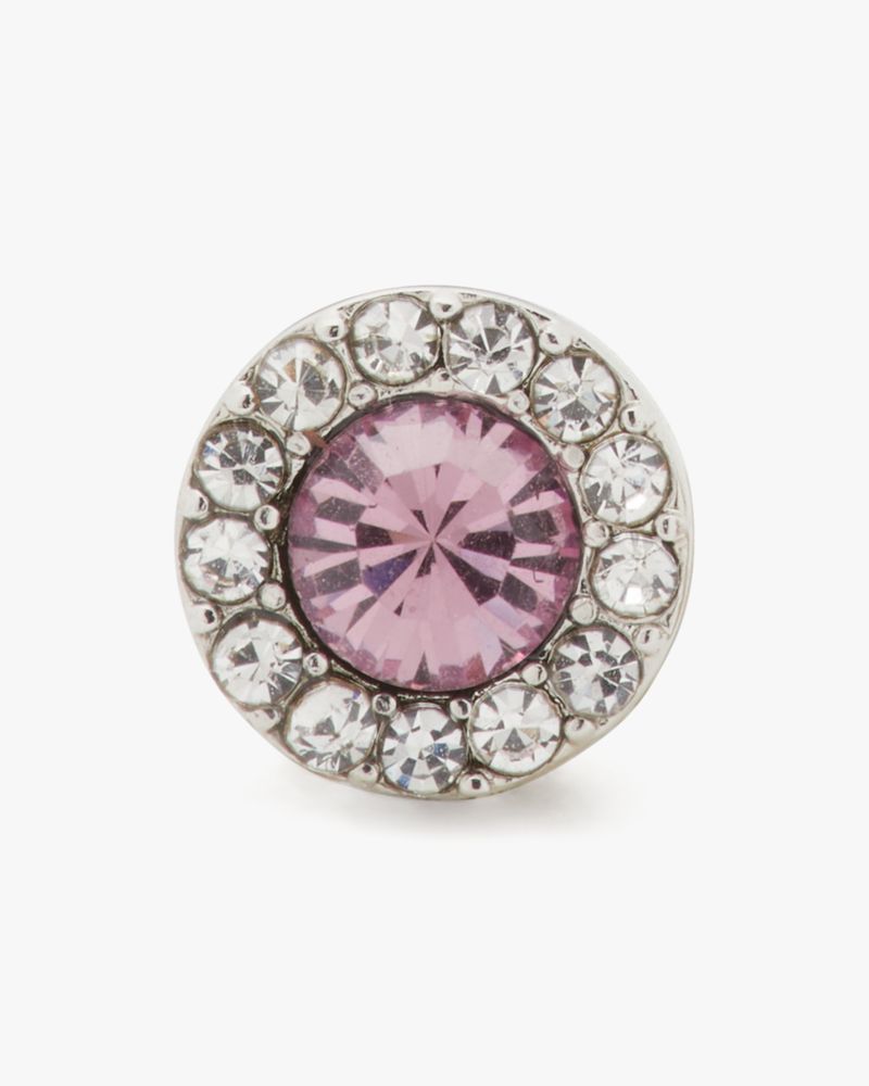 Kate Spade,You're A Gem Pave Halo Studs,Studs,Metal Material,Amethyst,Rhinestones,Pave Embellishment,Titanium,Silver Metal...,Multi Color