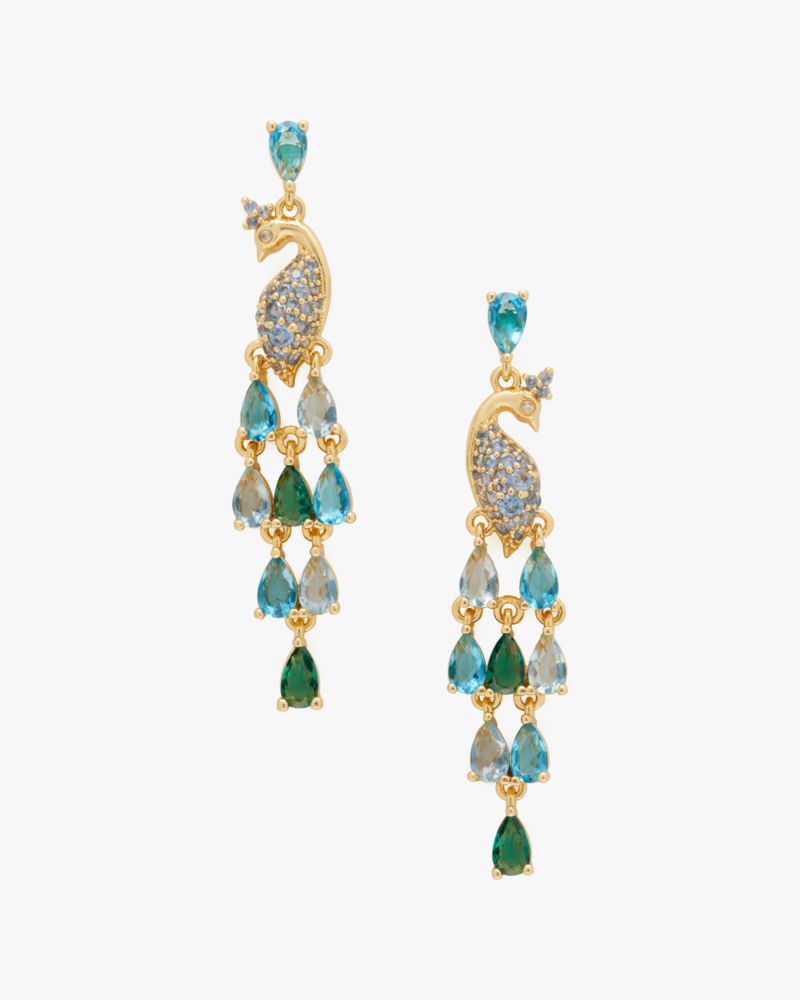 Kate Spade,Perfect Plume Peacock Statement Earrings,Multi Color