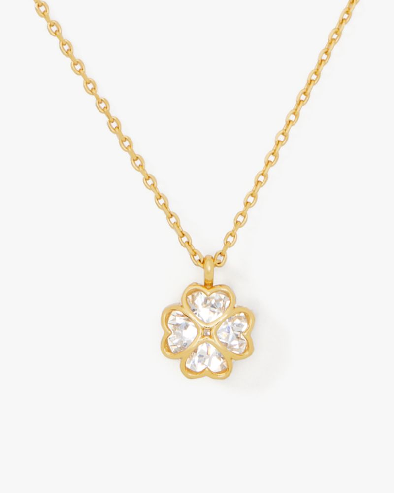 Kate Spade,Something Sparkly Spade Mini Pendant,Clear/Gold