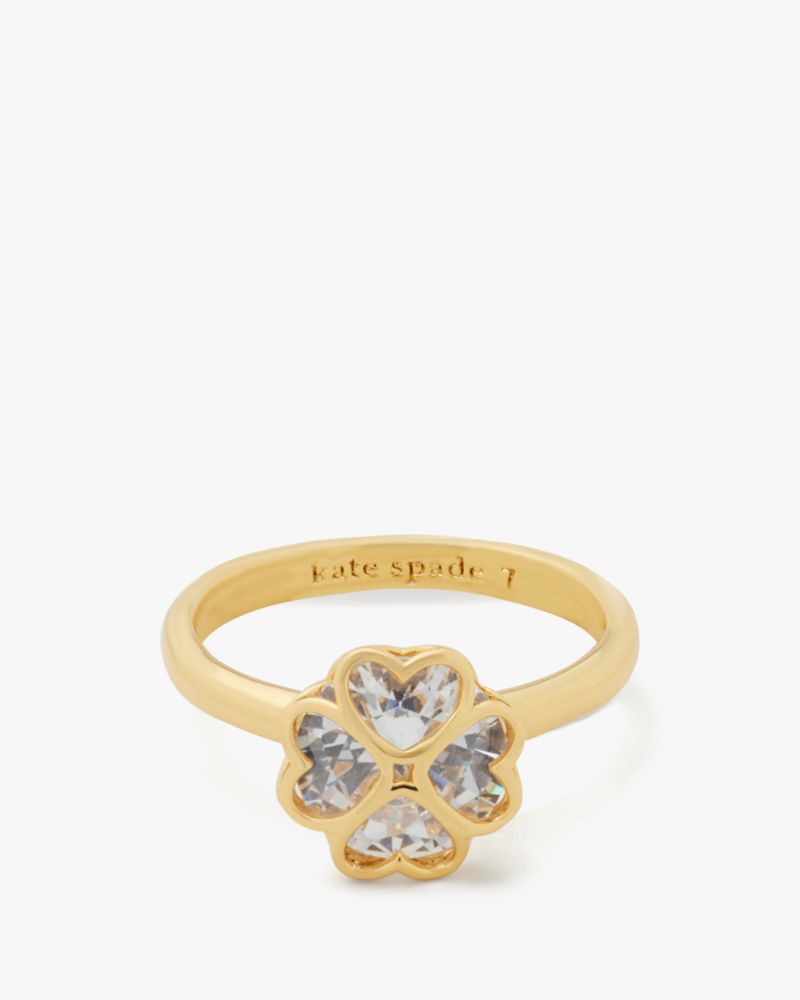 Kate Spade,Something Sparkly Spade Ring,Clear/Gold