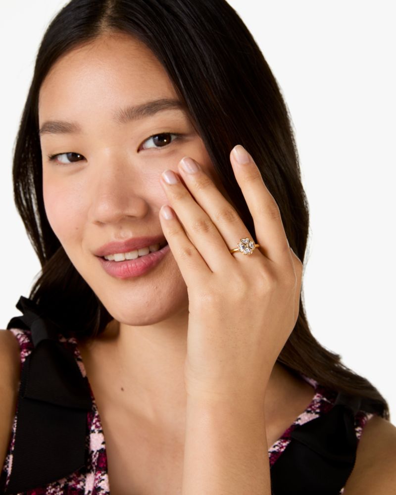 Kate Spade,Something Sparkly Spade Ring,Clear