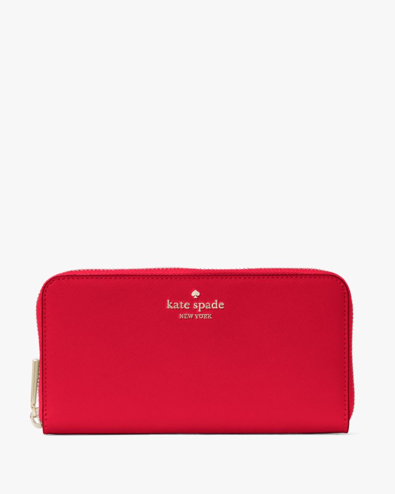 Kate Spade,Madison Large Continental Wallet,Leather,Continental,Metal,Logo,Casual,