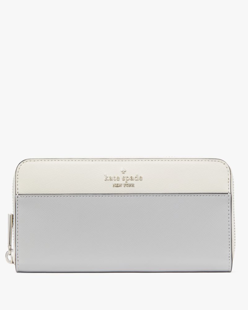 Kate Spade,Madison Colorblock Large Continental Wallet,Gray