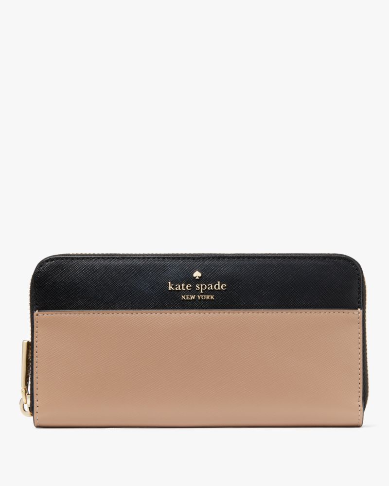 Kate Spade,Madison Colorblock Large Continental Wallet,Brown