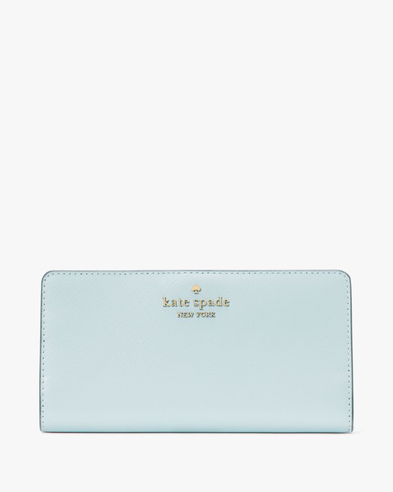 Kate Spade,Madison Large Slim Bifold Wallet,Blue Glow