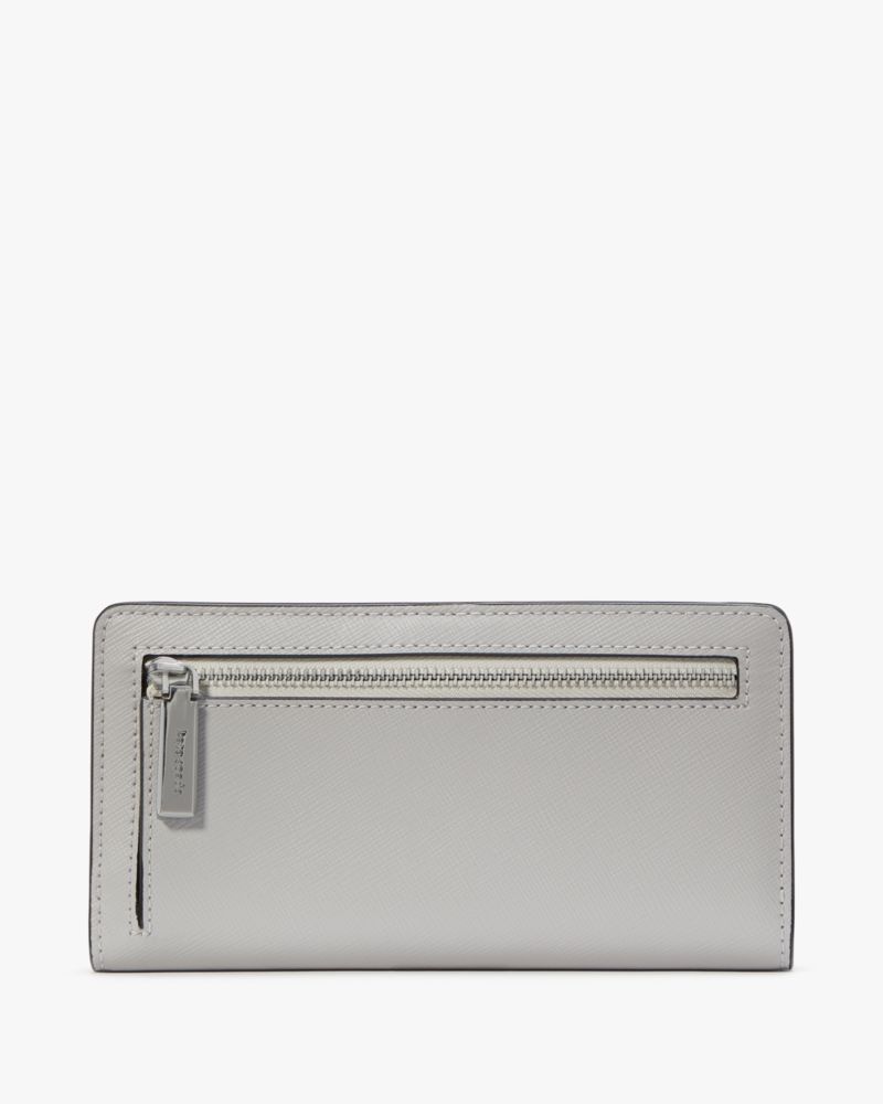 Kate Spade,Madison Colorblock Large Slim Bifold,Platinum Grey Multi