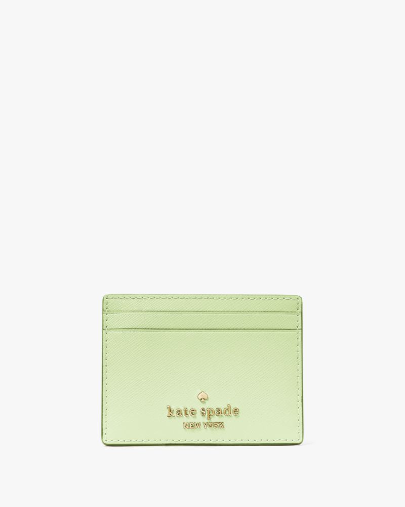 Kate Spade,Madison Small Slim Card Holder,Leather,Card Case,Logo,Metal,Casual,