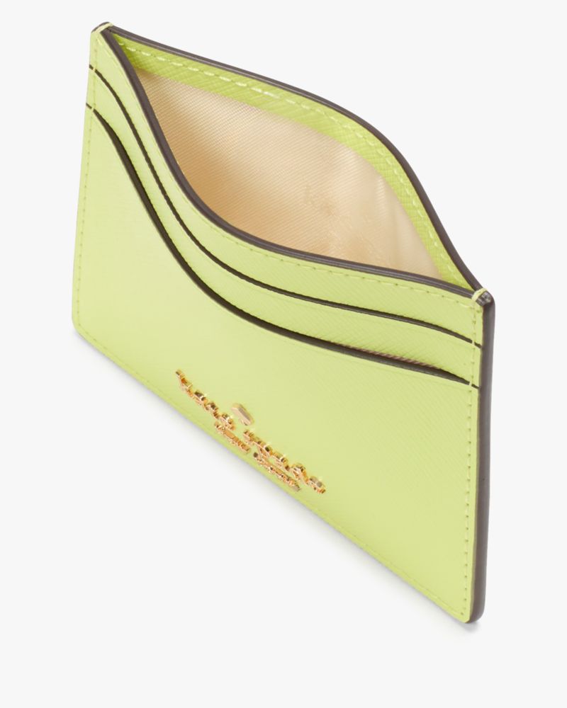 Kate Spade,Madison Small Slim Card Holder,Leather,Card Case,Metal,Logo,Casual,