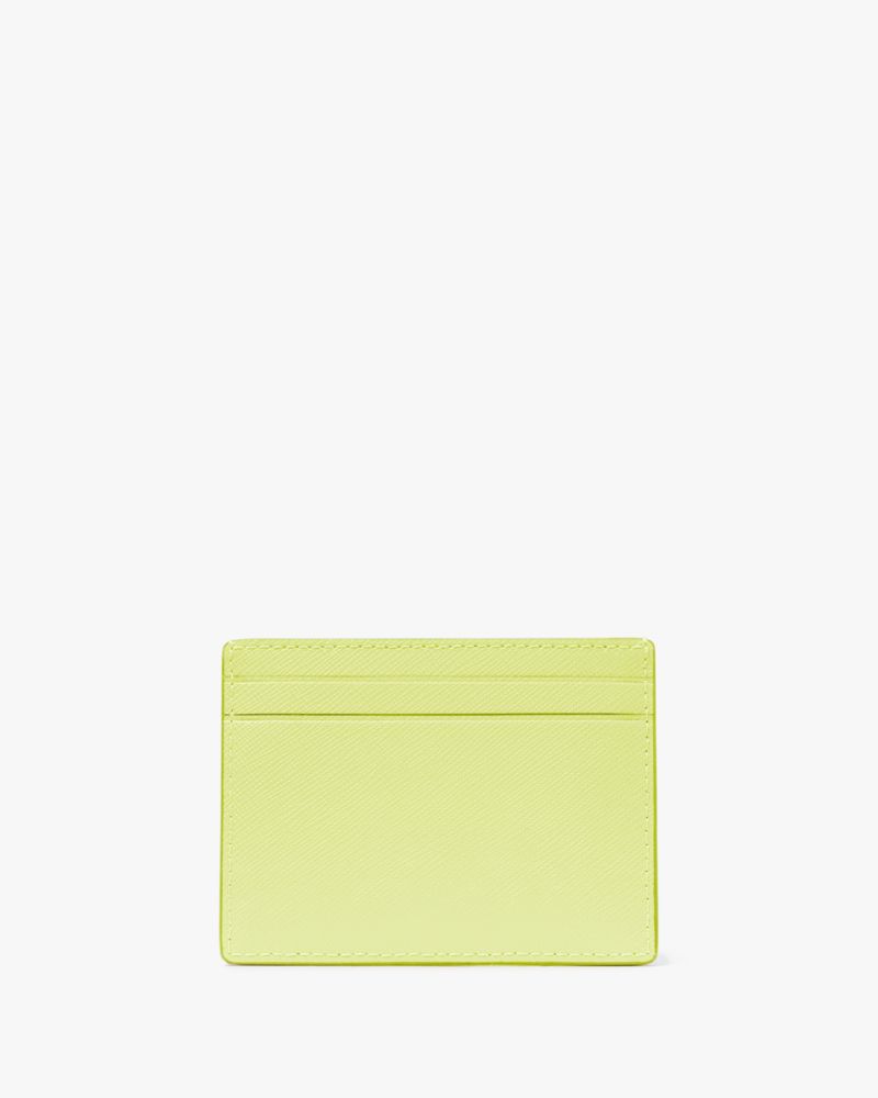 Kate Spade,Madison Small Slim Card Holder,Leather,Card Case,Metal,Logo,Casual,