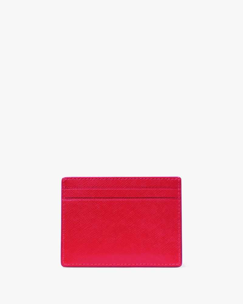 Kate Spade,Madison Small Slim Card Holder,Leather,Card Case,Logo,Metal,Casual,