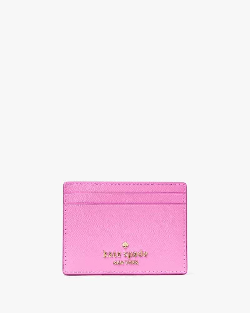 Kate Spade,Madison Small Slim Card Holder,Leather,Card Case,Logo,Metal,Casual,