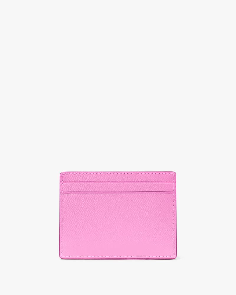 Kate Spade,Madison Small Slim Card Holder,Leather,Card Case,Logo,Metal,Casual,