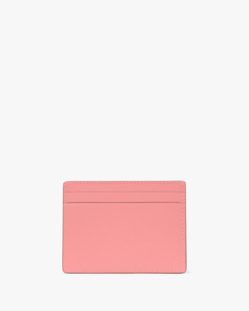 Kate Spade,Madison Small Slim Card Holder,Leather,Card Case,Metal,Logo,Casual,