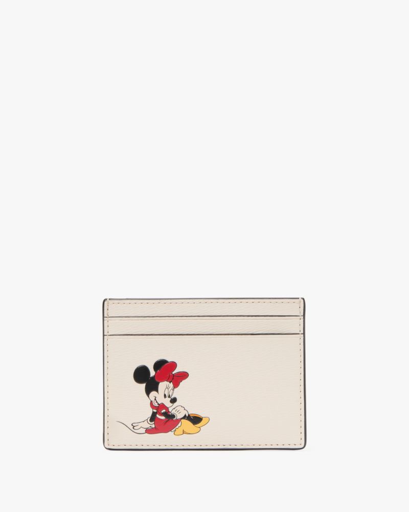 Kate Spade,Disney X Kate Spade New York Minnie Small Slim Card Holder,Parchment Multi