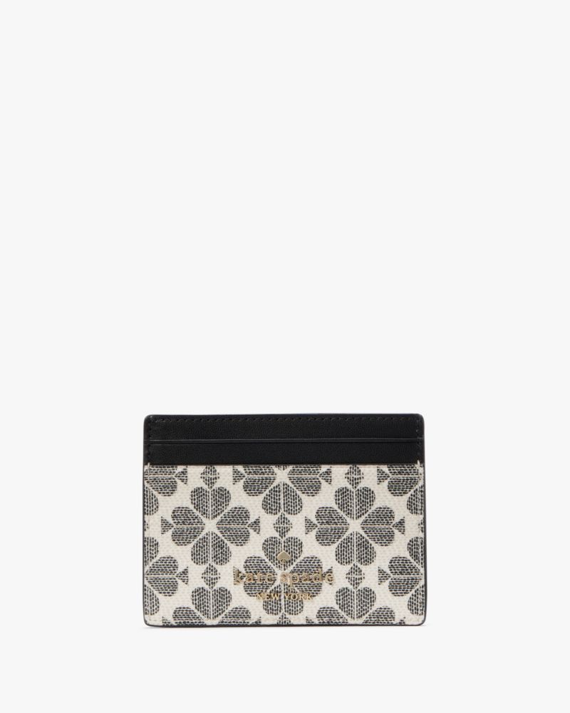 Kate Spade,Signature Spade Flower Small Slim Card Holder,Black Multi