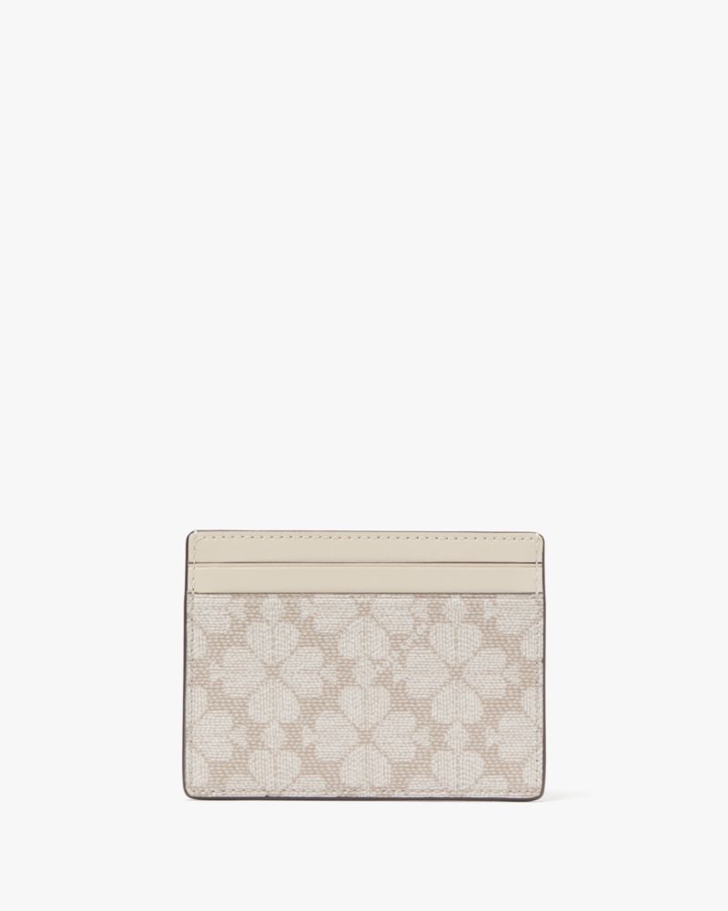 Kate Spade,Signature Spade Flower Small Slim Card Holder,Card Case,Logo,Metal,Casual,Cream