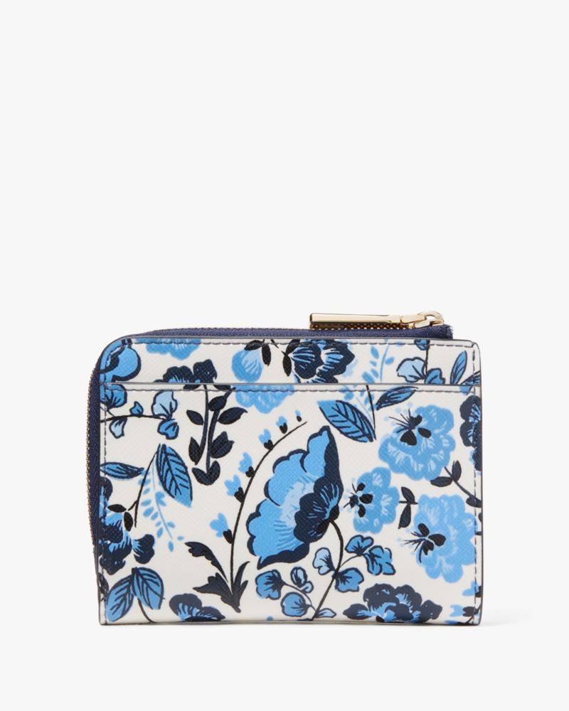 Kate Spade,Madison Vase Floral Small L Zip Wallet,Blue Multi