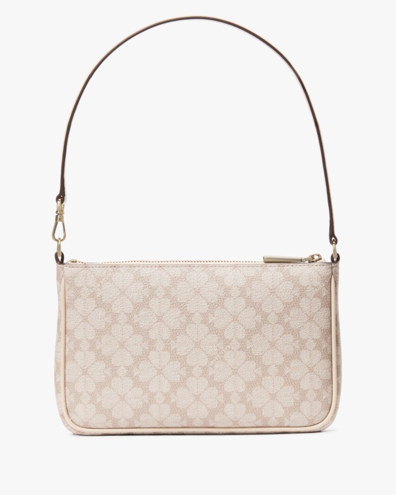 Kate Spade,Signature Spade Flower Convertible Wristlet,Crossbody,Metal Material,Piping,Casual,Cream