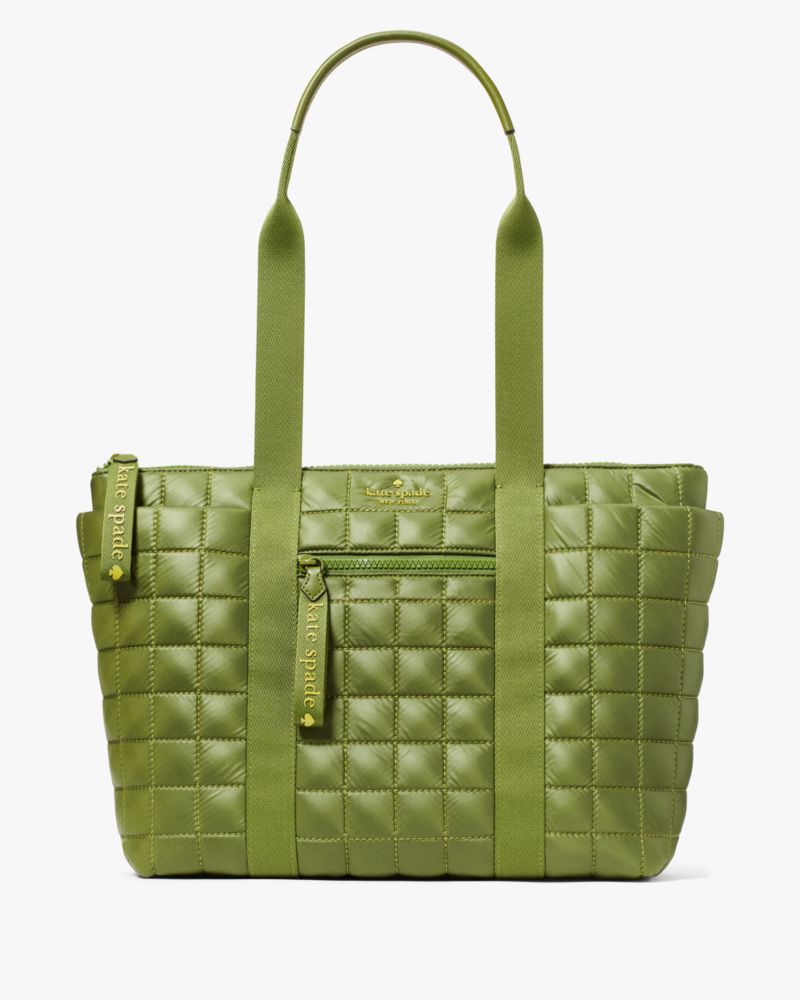 Kate Spade,Camden Quilted Small Tote,Kelp Forest