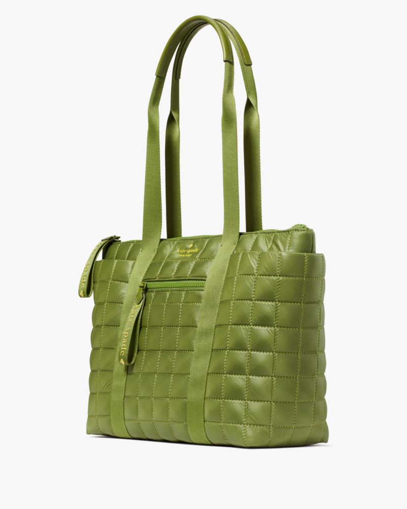 Kate Spade,Camden Quilted Medium Tote,Olive