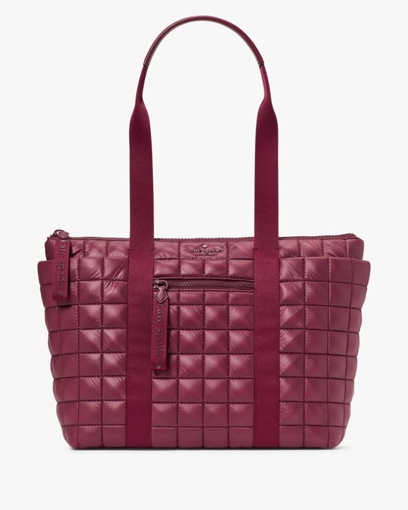 Kate Spade,Camden Quilted Medium Tote,Maroon