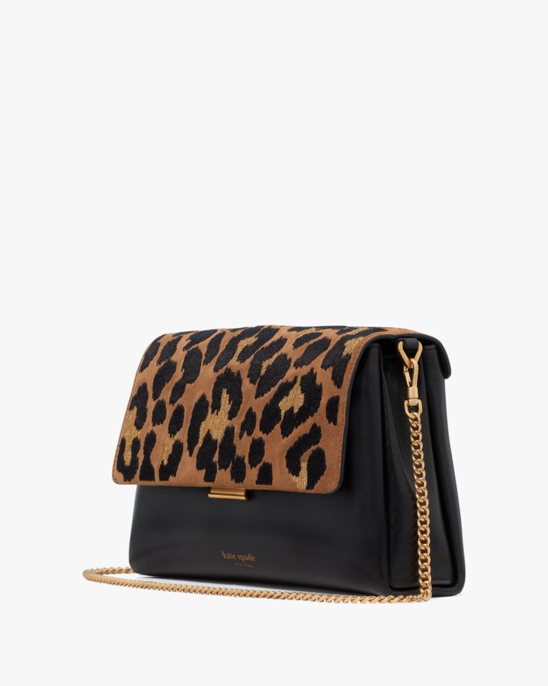 Kate Spade,グレース レオパード スエード クラッチ,クラッチ,ブラックマルチ