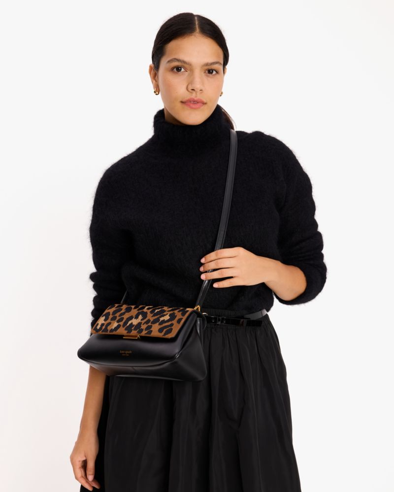 Kate Spade,Grace Leopard Suede Shoulder Bag,