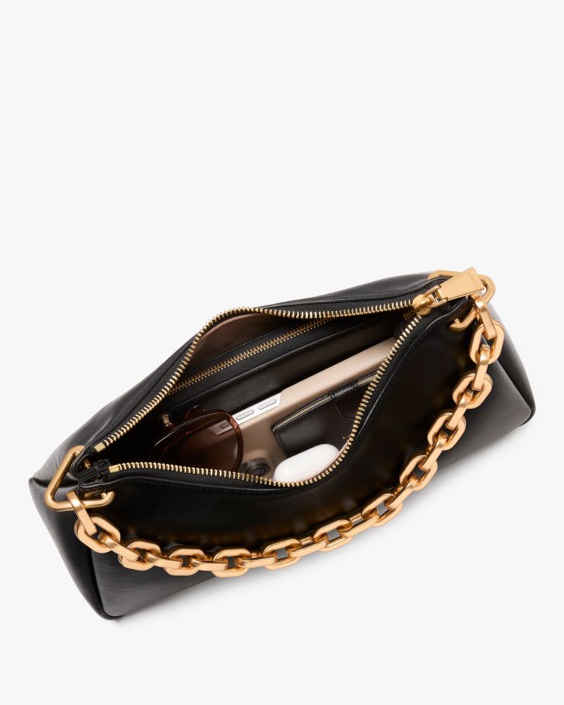 Kate Spade,Grace Chain Shoulder Bag,Leather,Shoulder Bag,Logo,Day Party,Black