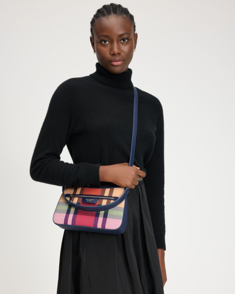 Kate Spade,Hudson Grand Plaid Convertible Crossbody,Multi Color