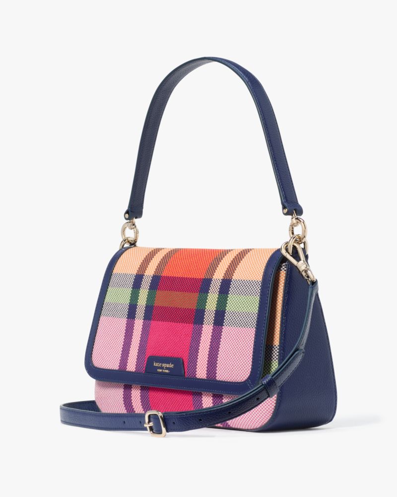 Kate Spade,Hudson Grand Plaid Flap Shoulder Bag,Multi Color