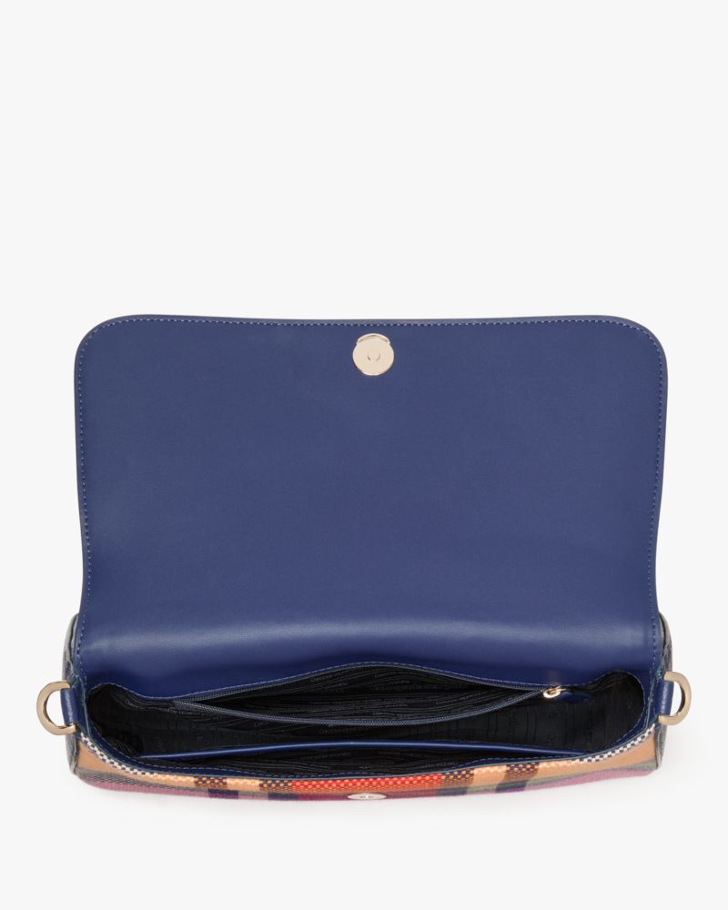 Kate Spade,Hudson Grand Plaid Flap Shoulder Bag,Multi Color