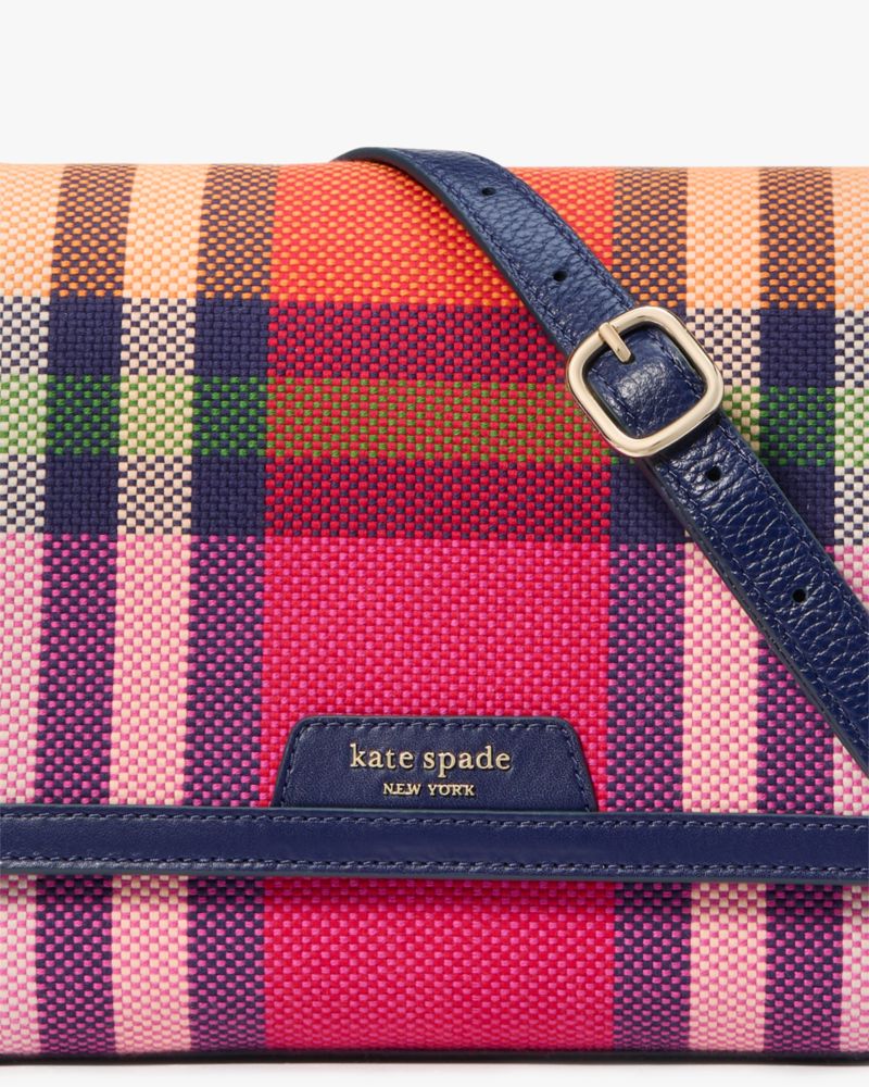 Kate Spade,Hudson Grand Plaid Flap Shoulder Bag,Multi Color