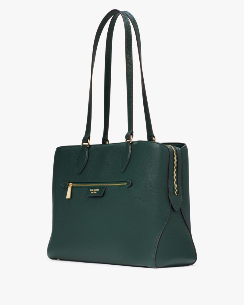 Kate Spade,Hudson Work Tote,Tote,Metal Material,Logo,Work,Casual,Emerald