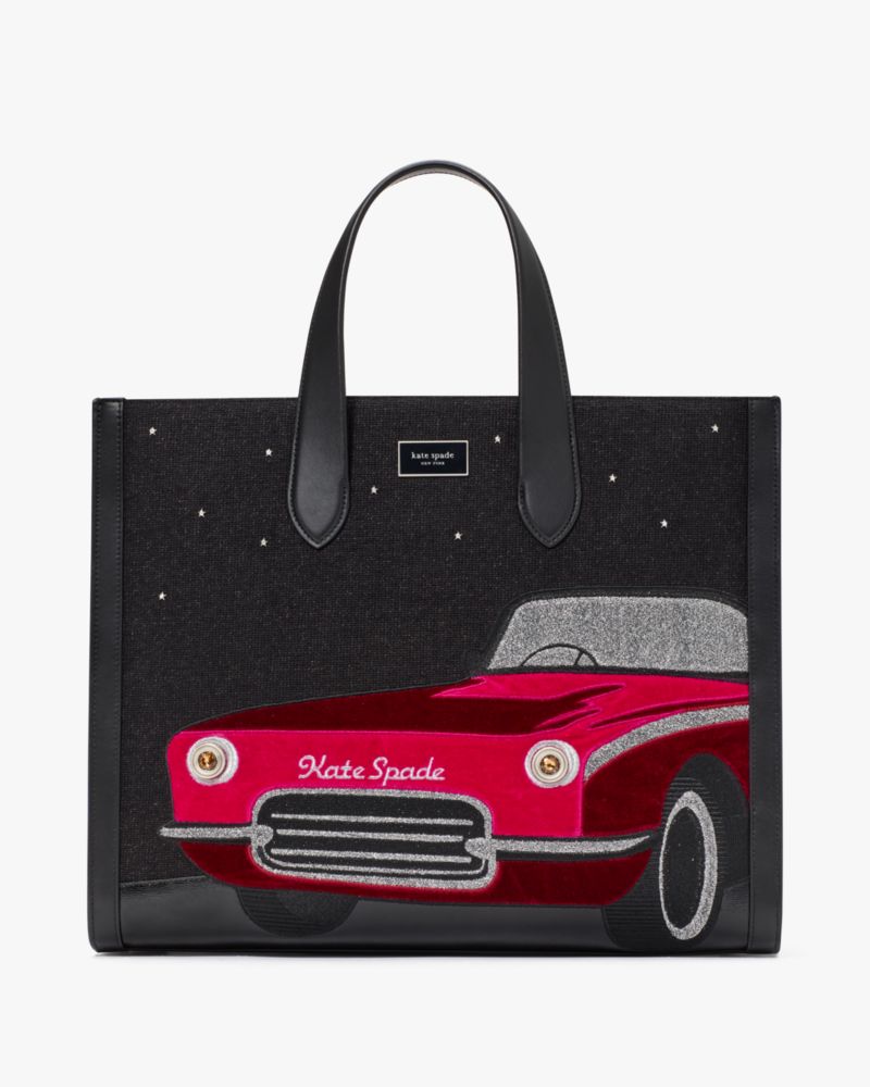 Kate Spade,マンハッタン カー エンベリッシュド ラージ トート,トートバッグ,ブラックマルチ