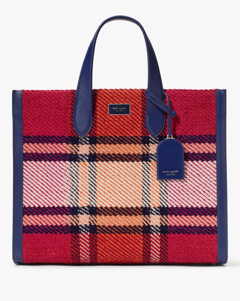 Manhattan Grand Plaid Tweed Large Tote Kate Spade GB