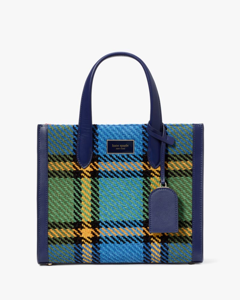 Kate Spade,Manhattan Grand Plaid Tweed Small Tote,