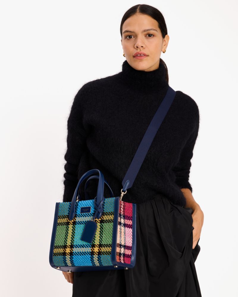 Kate Spade,Manhattan Grand Plaid Tweed Small Tote,