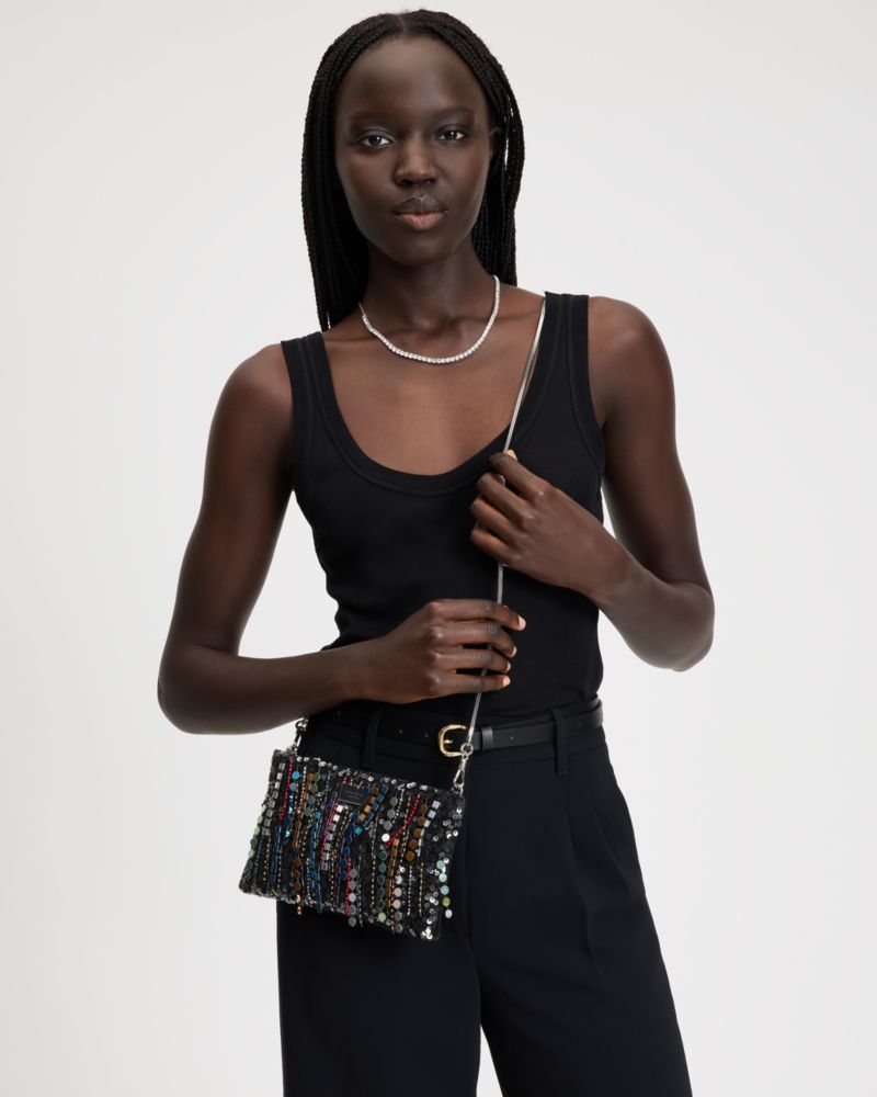 Kate Spade,Nova Fringe Embellished Clutch,