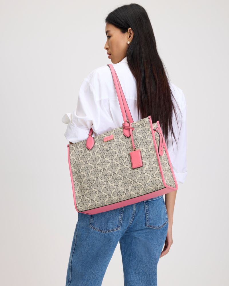 Kate Spade,Spade Flower Coated Canvas Large Market Tote,Tote,Casual,Multi Color