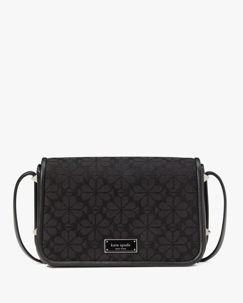 Kate Spade,Spade Flower Jacquard Small Flap Crossbody,Crossbody,Piping,Compact,Day Party,