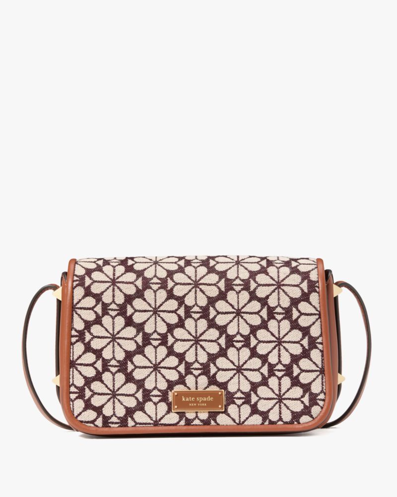 Kate Spade,Spade Flower Jacquard Small Flap Crossbody,Crossbody,Piping,Compact,Day Party,Multi Color