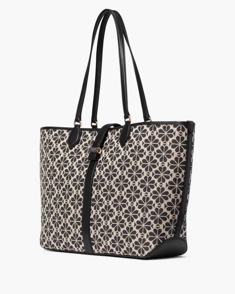 Kate Spade,Spade Flower Jacquard Large Open Tote,Tote,Piping,Casual,Multi Color