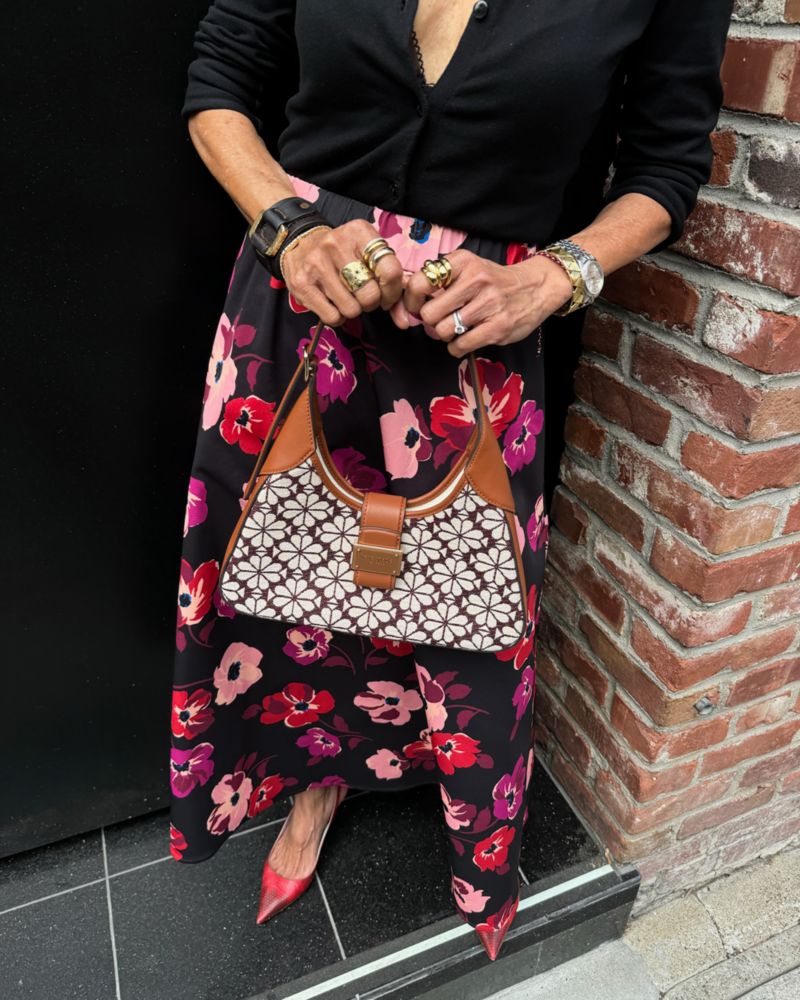 Kate Spade,スペード フラワー ジャカード ヌーヴォー スモール ショルダー バッグ,ショルダーバッグ,バーガンディマルチ